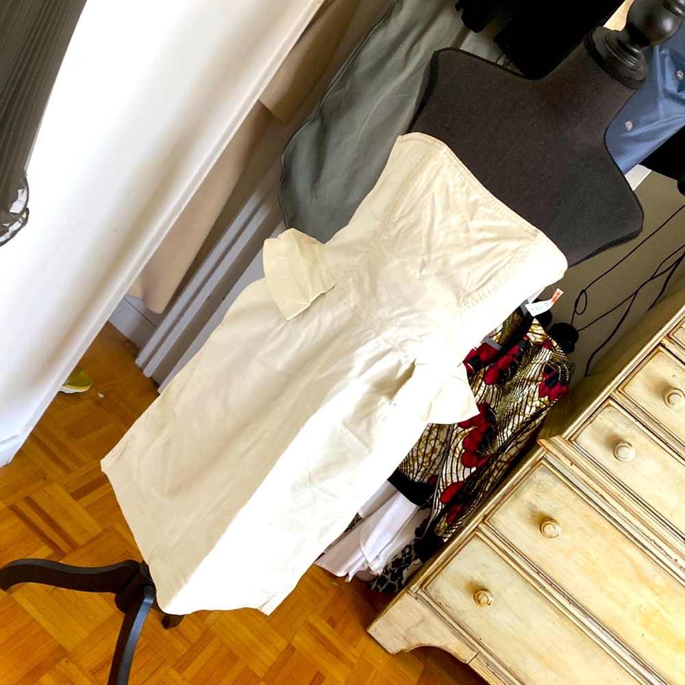 Bone white strapless dress. Never worn.